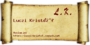 Luczi Kristóf névjegykártya