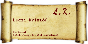 Luczi Kristóf névjegykártya